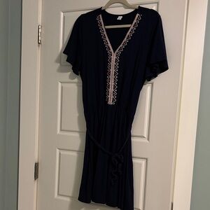 Old Navy Navy Embroidered Dress